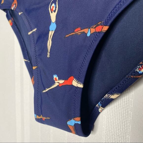 aerie Aquabatix Diver Bikini Bottoms XXS Navy Blue Swimwear Novelty Rare Women's - Picture 2 of 8